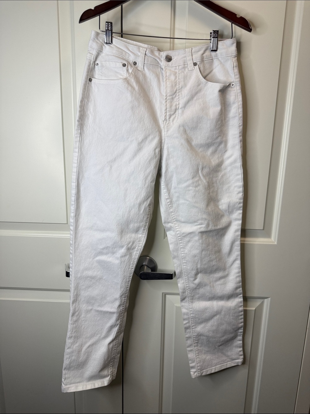 FRYE White High-Rise Straight Leg Denim Jeans 8/29 - Picture 2 of 8